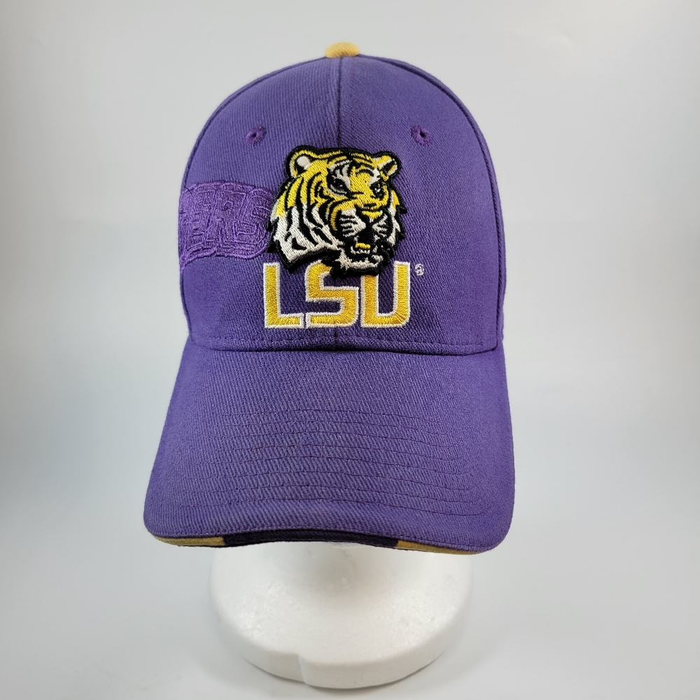 LSU Tigers Hat Cap Football Purple Gold NCAA Hook And Loop Closure